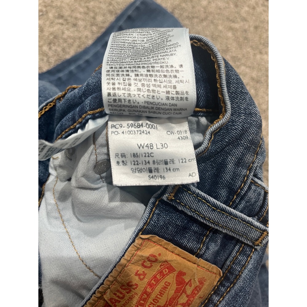 Levis 502 Regular Taper Jeans Mens W48 L30 Blue Denim 59684-0001 - Picture 4 of 10